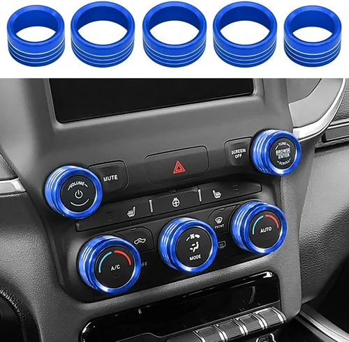Miniatura 6 de Cubierta de perilla de radio de CA compatible con Dodge Ram 2019 2020 2021 aire acondicionado control de clima automático, interruptor