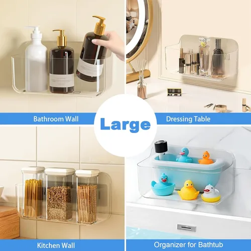 Miniatura 4 de Diesisa Organizador acrílico para montaje en pared, 5.1 pulgadas de profundidad x 10.9 pulgadas de ancho x 6 pulgadas de alto, organizador