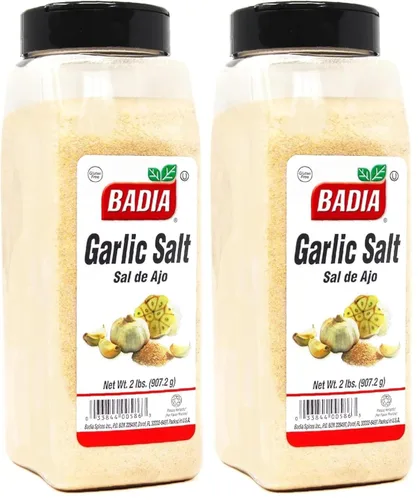 Badia Sal de ajo, 2 libras, condimento de sal de ajo, potenciador de sabor de especias multiusos, sin gluten (paquete de 2)