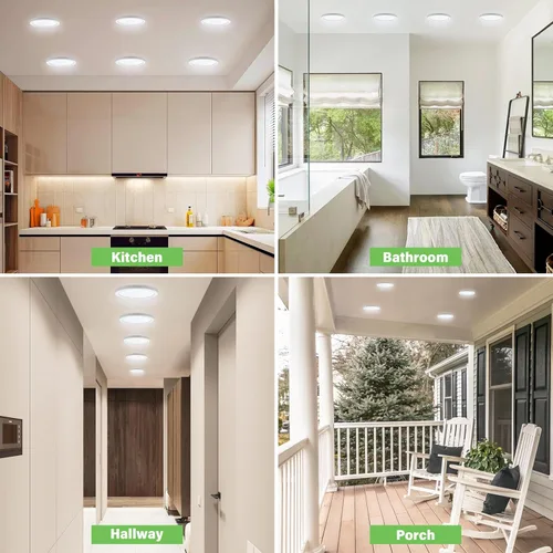 Miniatura 8 de Lámpara de techo de montaje empotrado de 5 pulgadas, regulable, luz de techo LED blanca de 5000 K, lámpara de techo redonda ultrafina para 2-Blanco