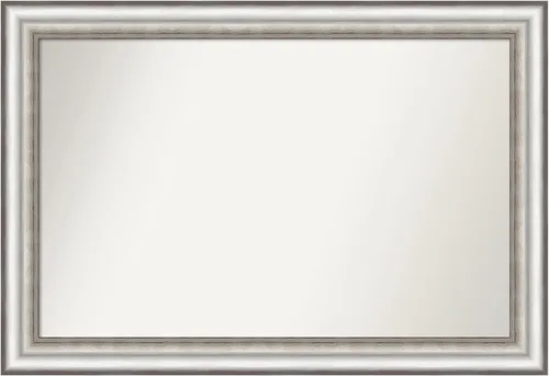 Miniatura 161 de Amanti Art Espejo de baño plateado para sobre el fregadero, 26 x 26 pulgadas, espejo cuadrado de plata antigua, marco de madera tradicional mediano