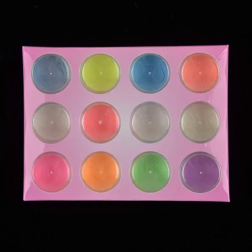 Miniatura 5 de Pigmento de fluorescencia nocturna ultrafino brillo brillo polvo de uñas polvo brilla en la oscuridad polvo luminoso decoración punta belleza