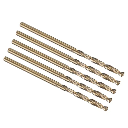 Miniatura 220 de PATIKIL Broca Jobber de 0.039 in, vástago recto M35 cobalto 5% acero de alta velocidad 135° acabado dorado para metal duro de acero inoxidable - 2