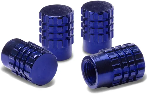 Miniatura 11 de Auto Dynasty Tapones hexagonales de válvula de neumático de aleación de latón recubierto y pulido de aluminio negro cromado (paquete de 4)