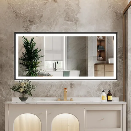 Miniatura 24 de WELLFOR Espejo de baño LED de 28 x 36 pulgadas, espejo de tocador de baño con luz, espejo de pared de baño, espejo de baño iluminado, montaje