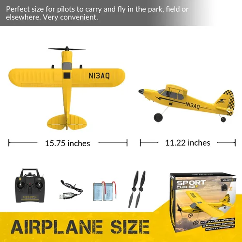 Miniatura 8 de volantexrc Avión RC Trainer Sport Cub 3CH Avión de control remoto con protector de utilería, estabilizador de giroscopio de 6 ejes y 3 modos