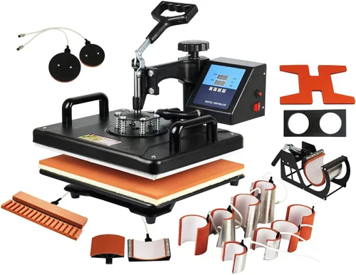 Máquina de prensa de calor 15 en 1 mejorada para camisetas, sombreros, tazas, bolígrafos y más prensa de calor de 12 x 15 pulgadas, rotación de 360