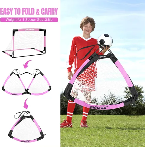 Miniatura 3 de Portería de fútbol para niños de nivel profesional en el patio trasero, red de fútbol de poliéster de 5 capas resistente a desgarros y postes de 10