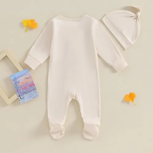 Miniatura 3 de KMBANGI Mameluco para bebé recién nacido, con cremallera y gorro
