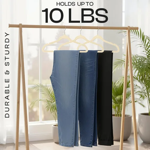 Miniatura 6 de Utopia Home Perchas de terciopelo paquete de 50 – Perchas antideslizantes con gancho giratorio de 360 grados – para pantalones, abrigos, camisas