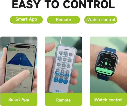 Miniatura 5 de PT-Smart Pro - Máquina de pelotas de tenis, lanzador de pelotas de tenis de pádel con control de aplicación/control remoto/iWatch, capacidad de 115