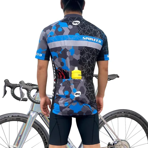 Miniatura 36 de sponeed - Jerséis de ciclismo para hombre, tops, camisas de ciclismo, manga corta, atuendo de ciclismo, chaqueta de ciclismo de cierre completo