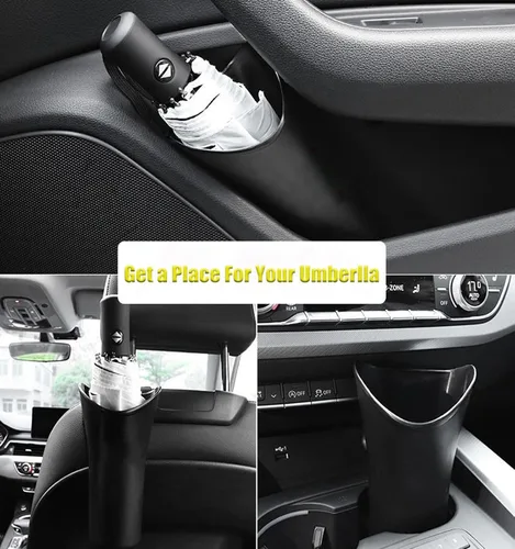 Miniatura 4 de PME Caja de almacenamiento multifunción para paraguas de coche, cubos de basura para asiento trasero, organizador colgante para reposacabezas