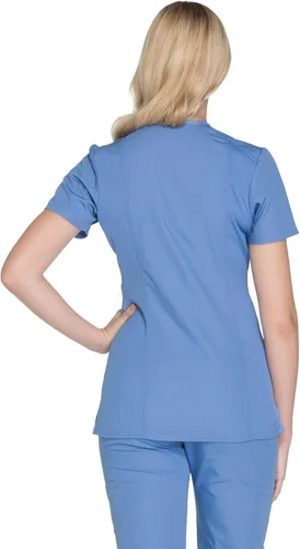 Miniatura 2 de Mujer Mock Wrap Top Workwear Originals con paneles traseros de punto acanalado WW650