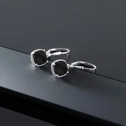 Miniatura 4 de Gem Stone King Aretes colgantes de plata de ley 925 de 0.315 pulgadas para mujer