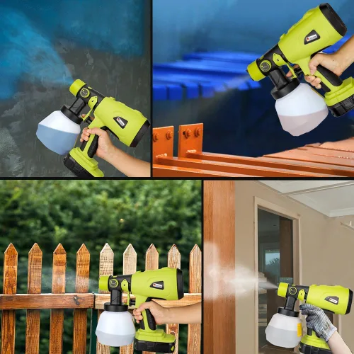 Miniatura 7 de Choerinton Pulverizador de pintura compatible con batería Ryobi, pulverizador de pintura eléctrico inalámbrico de 200 W, pistola de pintura HVLP
