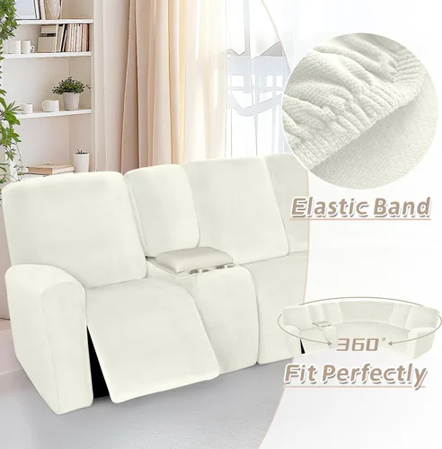 Miniatura 688 de Arfntevss Fundas de sofá seccional reclinable de terciopelo, Funda de sofá seccional de esquina para sofá reclinable, Funda elástica suave