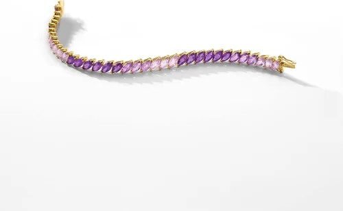 Miniatura 4 de Ross-Simons Pulsera de tenis de amatista degradado de 17 quilates en oro de 18 quilates sobre plata de ley