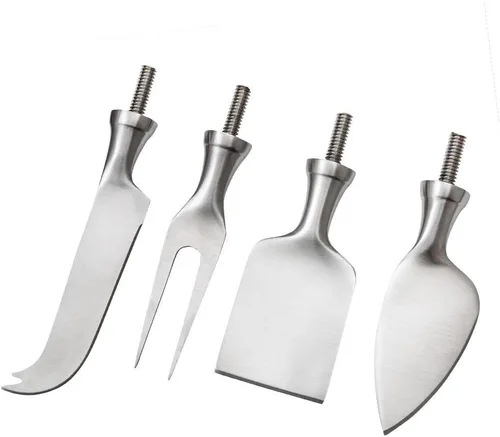 Miniatura 2 de ROCKLER Kit de cuchillos esparcidores de queso (4 piezas) - Juego de cuchillos de queso de acero inoxidable - Las asas se venden por separado