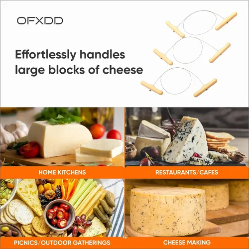 Miniatura 5 de Cortador de alambre duro para queso con asas, paquete de 2, cortador de bloque de cuerdas para cocina de 17.7 pulgadas, rebanadoras de alambre