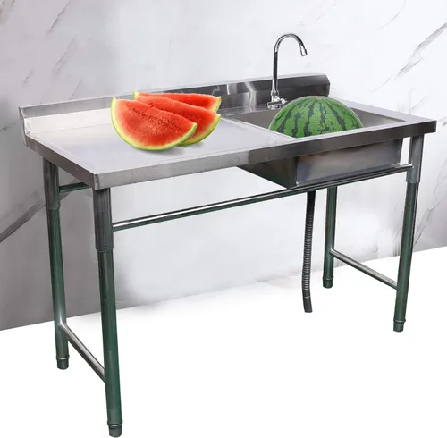 Miniatura 2 de Fregadero de restaurante comercial, fregadero de cocina independiente de acero inoxidable, fregaderos de cocina con colador, fregadero de cocina