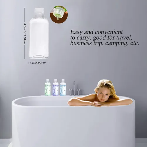 Miniatura 5 de GIMS Paquete de 5 botellas de viaje de 3.4 oz con tapa abatible, aprobadas por la TSA, contenedores a prueba de fugas y bolsa de aseo transparente