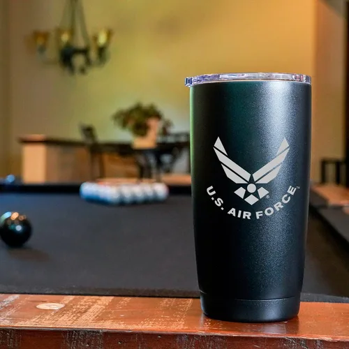Miniatura 6 de Military Gift Shop - Vaso de 20 onzas de la Fuerza Aérea, taza de café de acero inoxidable de doble pared con tapa Regalos de la Fuerza Aérea