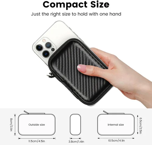 Miniatura 6 de Estuche para Auriculares, RISETECH Estuche de Transporte para Auriculares Soporte de Almacenamiento Mini Bolsa Auriculares Bolsa Pequeña Accesorios