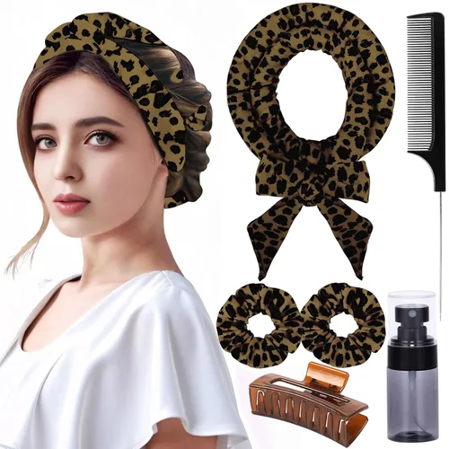 Miniatura 12 de Rizadores de pelo de terciopelo sin calor para dormir con diadema sin calor para cabello largo durante la noche sin rizos de calor para mujeres, Rosa