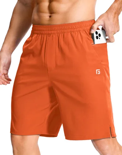 Miniatura 67 de GGJ Pantalones cortos deportivos ligeros para hombre con 2 bolsillos con cremallera de 7/5/9 pulgadas, pantalones cortos de tenis de secado rápido