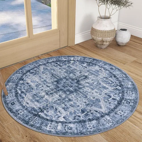 Miniatura 103 de SIILOOM Alfombra lavable de 2 x 3 pies, alfombra suave color taupe ceniza para entrada, tapete antideslizante para puerta de interior, tapete