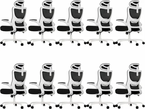 Miniatura 13 de Marsail - Silla ergonómica de oficina - Silla de escritorio con respaldo alto de malla y soporte lumbar ajustable, silla giratoria con ruedas