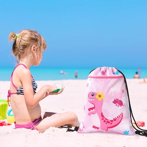 Miniatura 7 de WAWSAM Mochila con cordón - Bolsas con cordón para niños, bolsa de natación para la playa, Dinosaurio B, Dinosaurio B