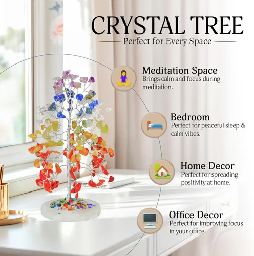 Miniatura 4 de Árbol de la vida de chakras, envuelto en una base de geoda natural de ágata, con collar de árbol de la vida, decoración de chakras, cristales