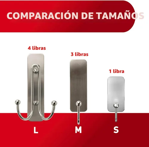 Miniatura 6 de Gancho de baño doble, para colgar, grande, BATH36-SN-ES, de níquel satinado, 1 gancho, 1 tira grande resistente al agua, BATH36-SN-ES