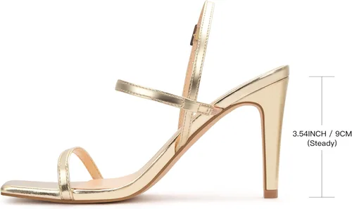 Miniatura 3 de Sandalias de tacón alto con tiras para mujer, puntera abierta, con correa en el tobillo, zapatos cómodos para bodas