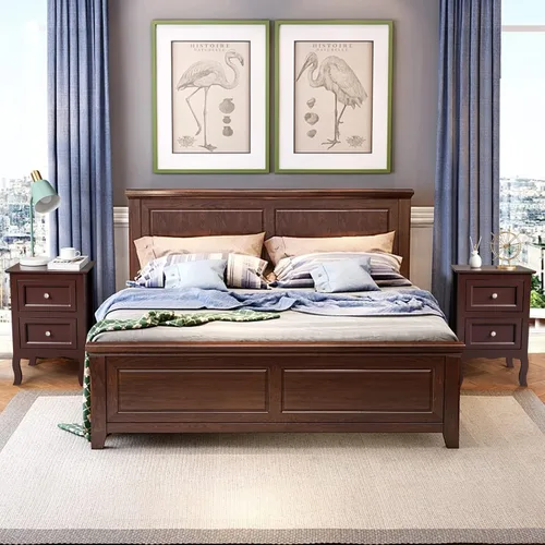 Miniatura 6 de VERYKE Mesita de noche con 3 cajones, armario lateral de cama pequeño con mango de metal y patas curvas, mesitas de noche para espacios pequeños