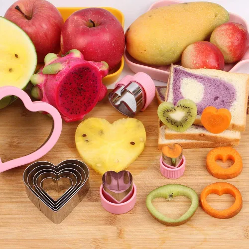 Miniatura 7 de BakingWorld Juego de 9 cortadores de galletas de acero inoxidable con forma de corazón, para pasteles, galletas
