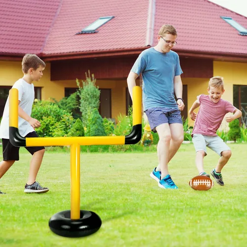 Miniatura 6 de Zhanmai Inflatable Jumbo Football Set Inflatable Football Goal Post with Beach Ball Target Goal Post Ball or Outdoor Sport Summer Beach Pool Party