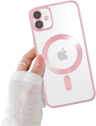 Miniatura 13 de Funda magnética para iPhone 8, borde galvanizado, parte trasera transparente, funda protectora delgada con protección de cámara, compatible