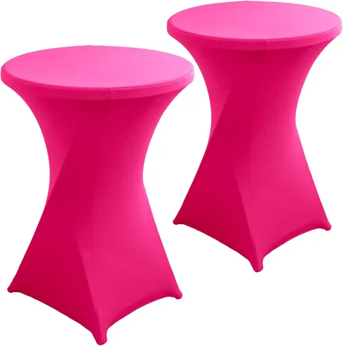 Miniatura 15 de Paquete de 2 Fundas para Mesa de Cóctel de Spandex Champán de 32x43 Pulgadas, Mantel de Cóctel Redondo Elástico, Funda de Mesa Highboy Ajustada