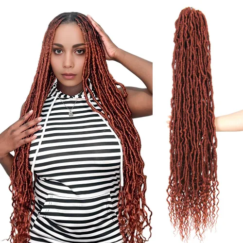 Miniatura 39 de BOHOBABE Rastas Falsas de Cabello de Ganchillo de 30 Pulgadas, Rastas Suaves Boho de Ganchillo con Puntas Rizadas, Rastas Largas de Diosa Bohemia