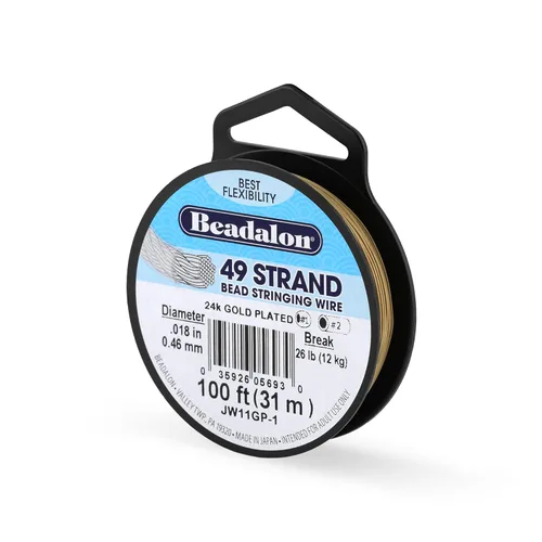 Miniatura 11 de Beadalon Alambre de cuerda de cuentas de acero inoxidable de 49 hebras, 0.036 pulgadas / 0.036 in, negro, 100 pies / 101.7 ft