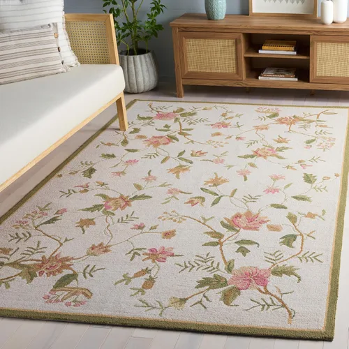 Miniatura 11 de SAFAVIEH Chelsea Collection - Alfombra decorativa de 1 pies 8 pulgadas x 2 pies 6 pulgadas, color negro, lana de campo francesa enganchada a mano