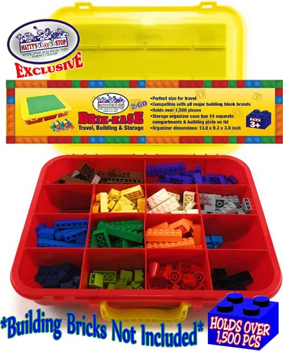 Miniatura 2 de Matty's Toy Stop Brik-Kase 2-GO - Estuche organizador de viaje, construcción, almacenamiento y organizador de 13 pulgadas con tapa de placa