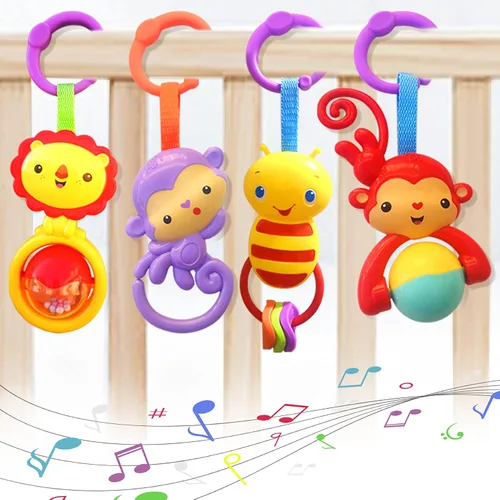 Miniatura 8 de Juguetes para bebés, juguetes de sonajero colgante de animales de dibujos animados, sonajeros de bebé, cuna para bebé, asiento de automóvil