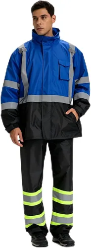 Miniatura 11 de SRsafety Equipo de lluvia de alta visibilidad, equipo de lluvia de trabajo de alta visibilidad clase 3 para hombres, trajes de lluvia de construcción