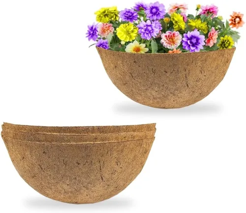 Envelor Revestimientos de coco para macetas, revestimientos de repuesto para cestas colgantes, revestimientos de coco para macetas, cestas de