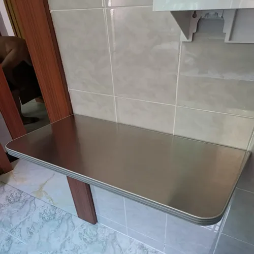Miniatura 7 de Escritorio plegable de acero inoxidable 304 montado en la pared, mesa de comedor plegable para lavandería, hogar, bar, cocina, comedor, carga máxima