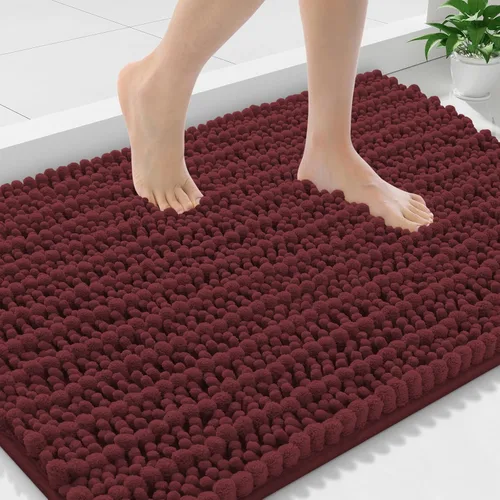 Miniatura 209 de Smiry Alfombras de Baño 24x16 pulgadas, Alfombras de Baño de Chenilla Extra Suaves y Absorbentes, Respaldo de Goma Antideslizante, Lavable a Máquina